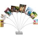 Maptipjoy Photo Tree Holder Clip Cube Base,8 - Branch Money Trees Gift Card Holder with Clips,Picture Holder Stand for Christmas Wedding Greeting Birthday Party Gift Silver