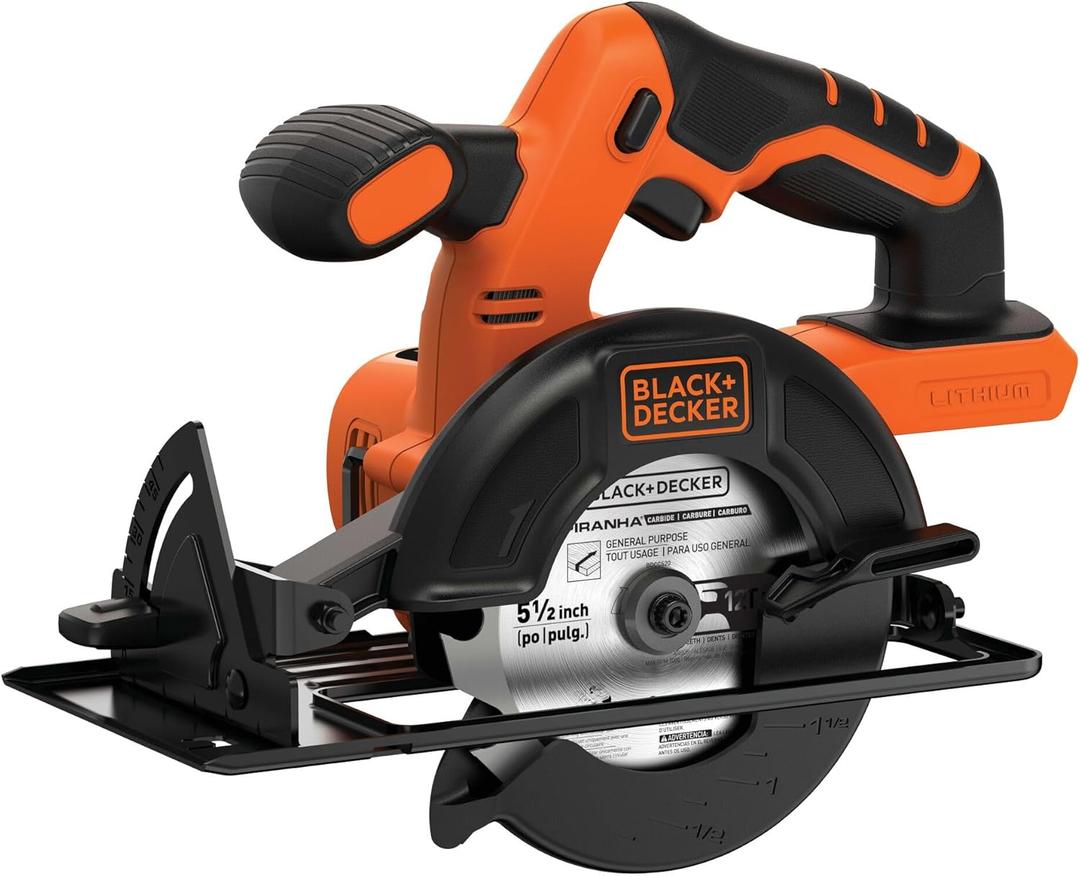 BLACK+DECKER 20V 5-1/2" Cordless Circular Saw, Bare Tool Only (BDCCS20B)