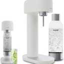 Ruby 2 Sparkling Water Maker - Silent Carbonated Water Machine Made of Robust Long-Lasting Aluminium & 1L Water Bottle - Without CO2 Cylinder - Colour White