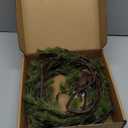 Fudios Lighted Christmas Pine Garland 6FT 48 Warm White LED Battery Operated with Timer for Mantle Fireplace Holiday Winter Decoration Indoor Outdoor Use