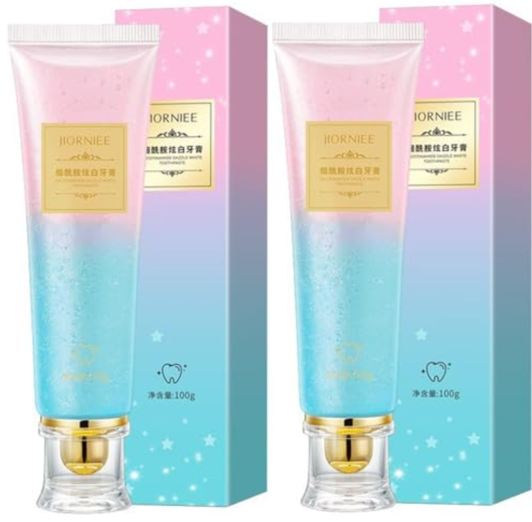 2Pcs Niacinamide Whitening Toothpaste, Niacinamide Toothpaste Intensive Whitens Teeth, Protects Tooth Enamel, Deep Cleaning Care,Fresh Breath & Stain Removal Formula.Pack Of 2 Expiry: 2028/01/16