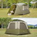Vidalido 3-4 Person Tent with 1 Mesh Door and 2 Large Mesh Window, Double Layer Waterproof Portable Family Cabin Tent, 4 Person Tents for Outdoor Camping Hiking, 7.8ft x 7.8ft x 70.8"