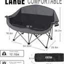 WILDROOTS Outdoor Folding Double Camping Chair Adults 2 Person,Heavy Duty 600 LBS Loveseat with 2 Cup Holder,Portable Carry Bag Included for Camping,Lawn,Backyard,Movie, 54.33x20.9x36.2in