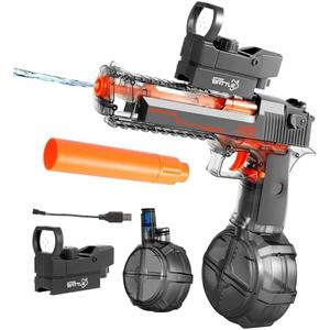 Electric Water Gun, Water Guns for Adults and Kids, Automatic High Power 500ml Squirt Gun, Long Range Water Gun Summer Water Toys for Boys Girls Pool Party Beach Outdoor Grey