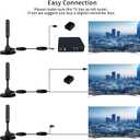 Indoor TV Antenna with 2 Signal Boosters & 32FT Cable – Digital Antenna for Smart TV, Magnetic Base, Supports 4K 1080p – Dual Amplifiers for Long Range Reception of Local Channels (Red)