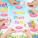 Halloscume 24 Pcs Bunny Squeeze Stress Balls Built-in Sequins Glitter Mental Health Month Basket Stuffers Slow Rising Fidget Bunny Balls Stress Relief for Easter Party Favor Birthday Rabbits Gift