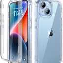 Lifedance Designed for iPhone 14 Case/iPhone 13 Case, Full-Body Rugged Protective Case with Built-in Screen Protector, 10 FT Military Grade Drop Protection Heavy Duty Shockproof Case, Clear