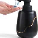 BosilunLife Automatic Soap Dispenser Bathroom - Liquid Hand Free Dispenser Smart Electric Lotion Soap Dispenser Touchless with Waterproof Pump Rechargeable Dish Soap Dispenser Ceramic Black