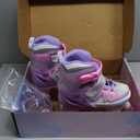 NEMONE Mermaid 4 Size Adjustable Light up Roller Skates for Girls, Purple Blue Skates for Toddlers, Beginner Kids Butterfly Roller Skates Indoor Outdoor (Medium - Big Kid)