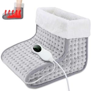 CYFIE Feet Warmers, Under Desk Foot Warmer for Women Men, Electric Heating Pad, 10 Level Heating 3 Level Timer with Auto Shut-Off, Winter Warmer for Home, Office, Indoor (Light Grey)