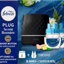 Febreze PLUG Scent Booster Starter Kit, Black, Oil Diffuser, Air Freshener Plug In, Continuous Scent Device + 2 Ocean Refills