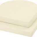 U'Artlines Outdoor Chair Cushions Set of 2, Waterproof Round Corner Seat Cushions, Patio Chair Cushions for Outdoor Furniture,Seat Cushions with Ties for Patio Garden Dining 17"x16"x2", Cream