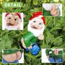 Garden Gnome Statue Outdoor Decor, Middle Finger Gnome Figurine Decorations Gnome Statue for Lawn Yard Balcony Porch Patio