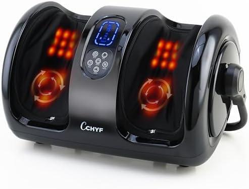 CCHYF Shiatsu Foot Massager with Heat,Foot Massager for Plantar Fasciitis,Pain Relief and Heat Therapy,Massage Foot/Calf with Deep Kneading,Christmas Gift for Women and Men(Black)