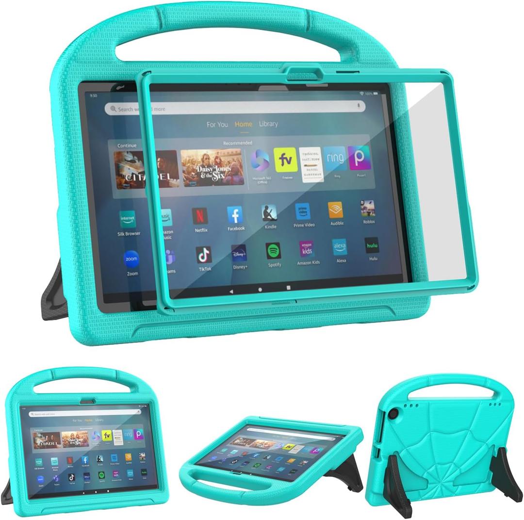 11in Tablet Case for KidsNot Fit for iPad TCL 11 inch Tablets, Patamiyari Lightweight Shockproof Kids Case with Screen Protector Handle Stand -Turquoise