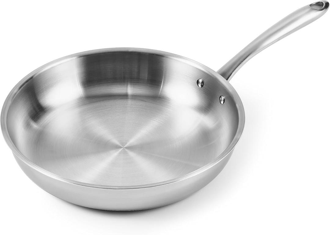 5-Ply Stainless Steel Frying Pan, Full 5-Ply Clad, Brushed, Induction Cooking Pan, Oven Safe, Dishwasher Safe 26Cm