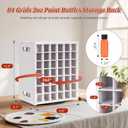 Krafetto 84 Grids Rotating Acrylic Paint Holder Organizer Rack, Craft 2oz Paint Bottle Storage, 360 Rotating Acrylic Paints Holder for 2 oz Paints