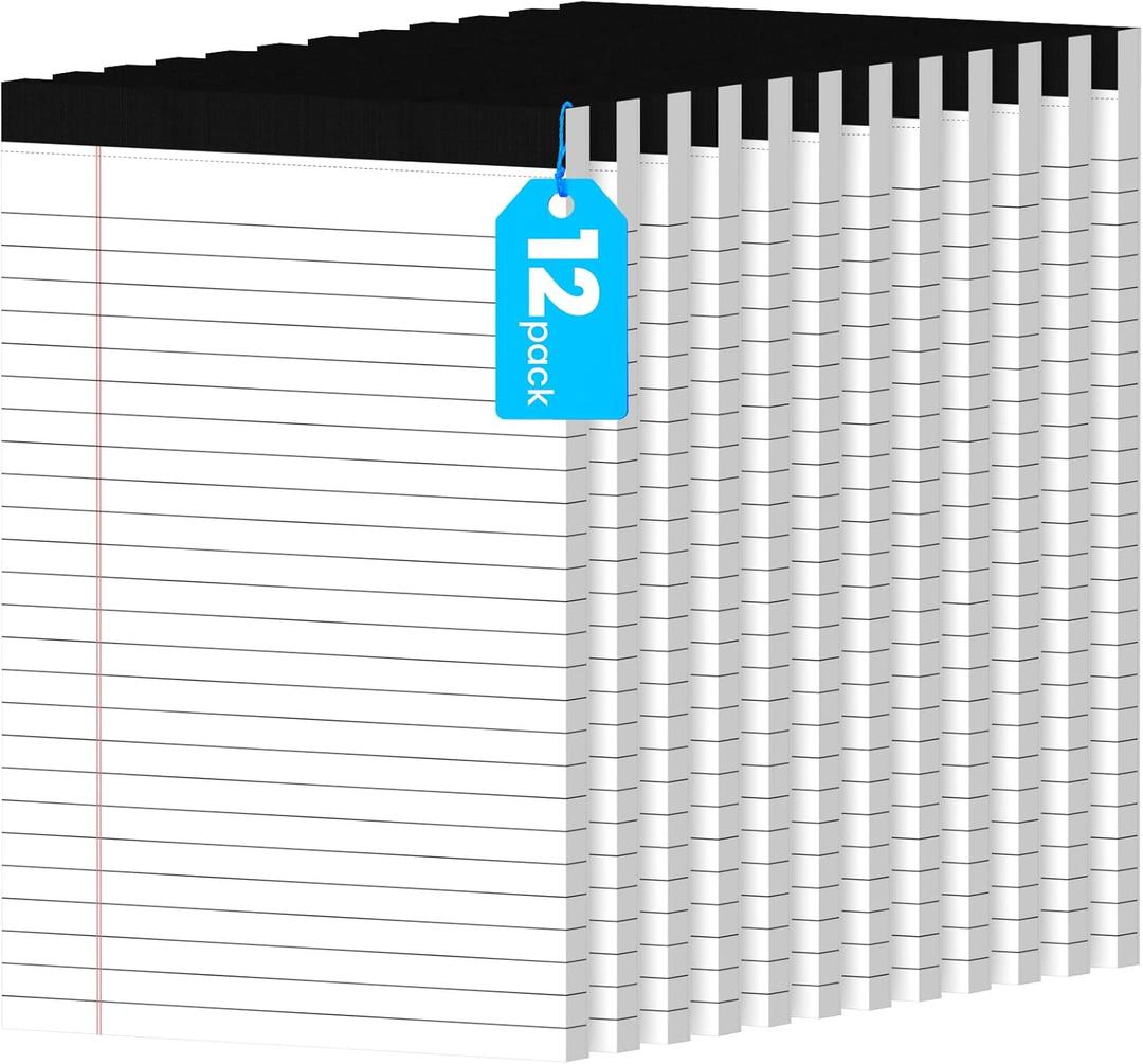 12pcs Small Note Pads, White Notepads 5x8 College Ruled Notebook, Writing Pads 5 x 8, Legal Pads, Pad Paper Perforate Notebooks for Work, Message, School, Office Supplies,30 Sheets/Pack