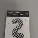 40 Inch Checkered 2 Balloon Large Black and White Number Balloon for Two Fast Race Car Birthday Party Supplies Number 2 Checkered Balloon