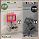 9.5" Large Acrylic Straw Holder for Cabinet Door, Reusable Straw Organizer Storge Container with Ventilation Holes for Cabinet & Countertops Super Strong Adhesive  Easy to Install (Pink)