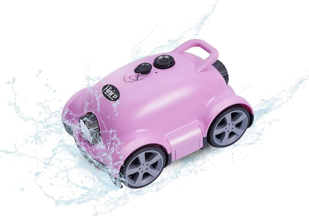 Cordless Pool Cleaner Robot, Automatic Pool Cleaning Vacuum Robotic for Inground & Above Ground Up to 2200 Sq Ft,150 Min Runtime, Ipx8 Waterproof (Pink)