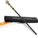 Bubbmi Witch Magic Wand with Crystal, Gemstone Wizard Halloween Christmas Cosplay Accessories Sorcerer Collection Witchcraft Props with Gift Box (Dark Purple 1)