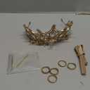 Unicra Silver Princess Crown Quinceanera Tiara Bridal Wedding Rhinestone Crowns for Women (Gold)