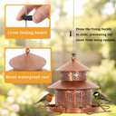 Bird Feeder for Outdoors Hanging, 2LB Capacity with 4 Perches, Heavy Duty Metal Wild Bird Feeders for Garden, Yard,Easy to Clean and Refill,Vintage Copper