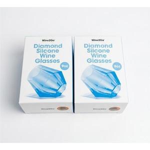 Wine2Go Diamond Silicone Glasses 9oz 2 Pack