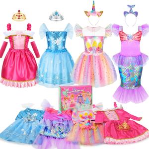 VGOFUN Princess Dress Up Clothes for Little Girls Princess Costume Princess Dresses Toddler Christmas Birthday Gift Aged 3-6