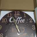 CHGCRAFT 3D Coffee Bean Pattern Wall Clock 12 Inch Non-Ticking Clocks Round Wall Hanging Clock Battery Operated for Bedroom Living Room Kitchen Office