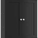 Shintenchi Bathroom Wall Medicine Cabinet with 2 Door, Bathroom Storage Organizer Over The Toilet,Space Saving Storage with 3-Tier Shelves,Solid Black (1 pcs)