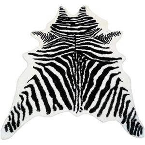 Zebra Print Rug Faux Animal Cowhide Skin Area Rug Leather Carpet Mat Large Size for Home Office Livingroom 7.9'x5.6'