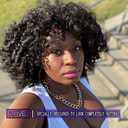 YEAME Curly Wigs for Black Women - Afro Curly Wig with Bangs, Natural Black, Heat Resistant, 15" Full Wig, 150% Density, Glueless, 2 Count