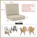 Favoyard Deep Seat Patio Cushion Set 22 x 22 Inch Waterproof Outdoor Chair Cushions for Patio Furniture with Fade Resistant and Removable Cover with Handle & Adjustable Straps for Patio, Yard, Garden