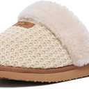 OOW Cozy House Slippers for Women with Memory Foam Soft Warm Fuzzy Slippers Women Home Womens Slipper Shoes for Indoor (9, Cream)