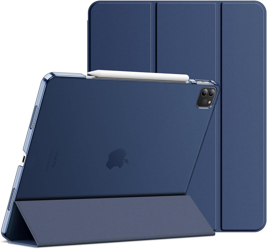 JETech Case for iPad Pro 12.9-Inch (6th/5th Generation, 2022/2021 Model), Slim Stand Hard Back Shell Smart Cover with Auto Wake/Sleep (Navy)