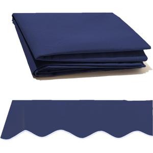 12' x 10' Retractable Patio Awning Replacement Fabric Cloth, Durable Exterior Sunshade Canopy Cloth, Reinforced Multi-Purpose Waterproof Protective Awning Cover, Blue