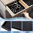 Quelay Velvet Stackable Jewelry Tray Showcase Display, Jewelry Organizer Tray Bracelet Ring Earring Necklace Organizer Empty Plate for Drawers Countertop (Black,20 Pcs)