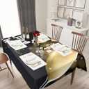 Happy New Year Rectangle Tablecloths 60x90, Graduation Party Celebration Winter Holiday Table Cloth Wrinkle Free Table Cover Indoor/Outdoor Tabletop Decor for Wedding Holiday Party Dinner Baby Shower