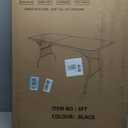 Folding Table 6 FT Lightweight Camping Table Black Portable Plastic Rectangular Outdoor Dining Table Steel Legs Fold-in-Half with Carrying Handle for Indoor,Picnic,Party,Wedding,Events