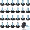 WAFJAMF 24 PCS M8 Thread Adjustable Furniture Levelers Screw in Threaded, Adjustable Levelers Feet Screw On Furniture Glide Leveling for Table, Chair, Furniture Legs (M8 Thread)