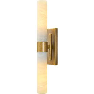 23" Antique Brass Wall Sconce with Bronze-Colored Marble - Rust-Resistant Vintage Mirror Lighting for Bathroom & Vanity (Wall Mount)