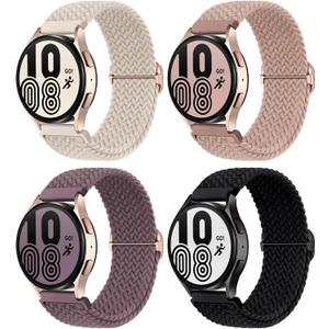 Knossen 20mm Watch Bands Compatible with Samsung Galaxy Watch 7 FE 6 5 4 40mm 44mm, Galaxy Watch 6 4 Classic, Galaxy Watch 5Pro, Galaxy Watch 3 41mm, Galaxy Active2, 3Pack Stretchy Watch Straps for Women and Men