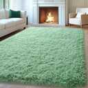 Mugorn 8x10 Area Rugs for Living Room, Green Large Fluffy Rugs for Bedroom, Soft Carpet Shag Kids Room Rug, Non-Slip Fuzzy Rugs Indoor (8ft x 10ft, Green)