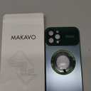 MAKAVO Magnetic for iPhone 12 Pro Max Case, Compatible with MagSafe, Built-in Camera Lens Protector, Logo View, Military Grade Drop Proof Phone Case Cover, Green