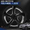 New Single 19 Inch 19x9.5 Inch 19" Aluminum Alloy Wheel Rims Fit for Tesla Model Y 2020 2021 2022 2023 2024 2025 2026, Direct Fit OEM Replacement Rim, 94271, Machined black