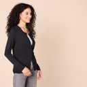 Amazon Essentials Women's Lightweight Crewneck Cardigan Sweater,X-Large, Black