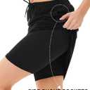 JACK SMITH Women's Stretchy Knee Length Skirts Athletic Skorts for Woman Drawstring Waist with Mesh Shorts Pockets (Black, M)