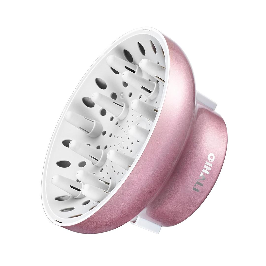 Universal Hair Diffuser Super Sturdy 1.7 Inch to 2.6 Inch for Natural Curly and Wavy Hair, Hair Dryer Attachment (Rose Gold)